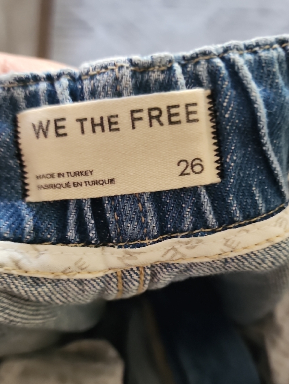 We The Free Free People Light Wash Cargo Jeans Relaxed Drawstring Waist Wide Leg - Picture 9 of 11